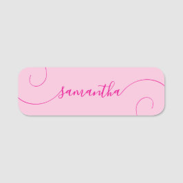 Signatur mit scharfer Rosa Namensschild