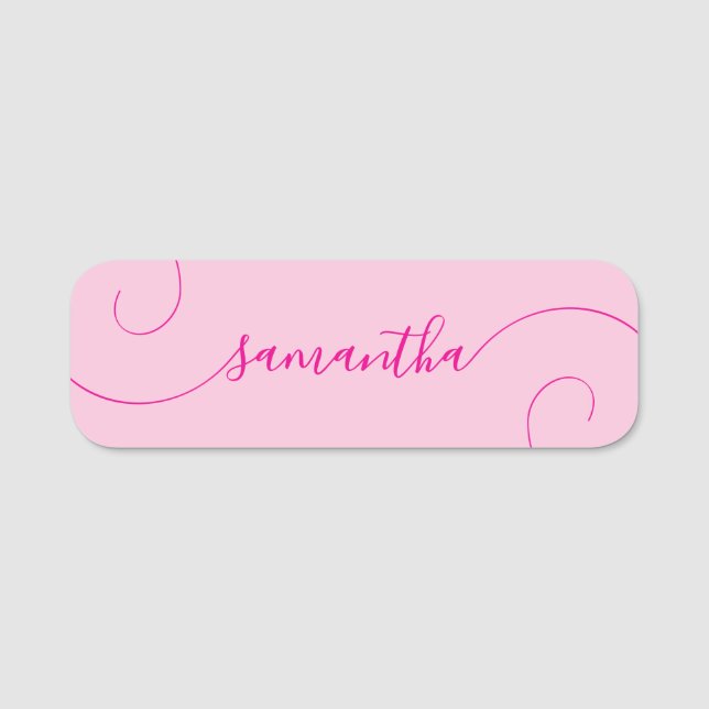 Signatur mit scharfer Rosa Namensschild (Vorderseite)