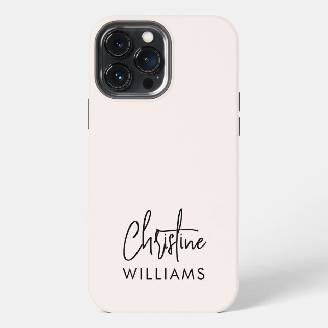 Signatur-Monogramm handgeschriebene Schrift Blush  iPhone 13 Pro Max Hülle (Rückseite)