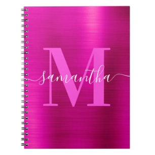 Signatur-Monogramm Hot Pink Schimmer Notizblock