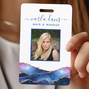 Signatur-Schrift Agat-Wasserfarbe-Galaxie-Salon-ID Ausweis