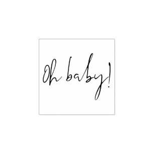 Signatur Schrift Simple Dusche Oh Baby Gummistempel