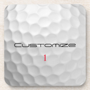 Signatur-Serie 1 personalisierte Golfball-Geschenk Getränkeuntersetzer