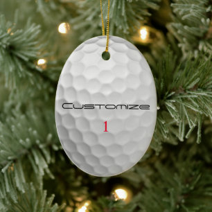 Signatur-Serie 1 personalisierte Golfball-Geschenk Keramik Ornament