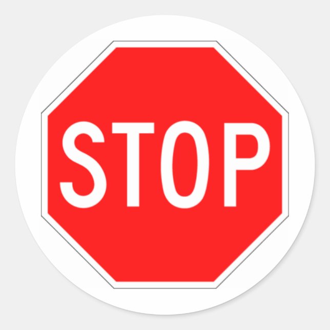 Signatur stoppen - Autobahn Hexagon Runder Aufkleber (Vorderseite)