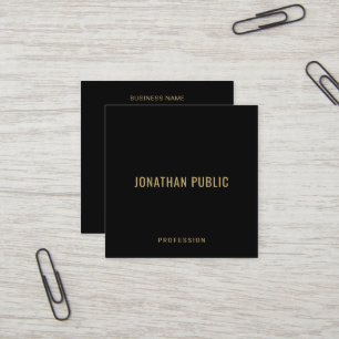 Signatur UV-Mattpapier Elegant Schwarz und Gold Quadratische Visitenkarte