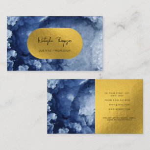 Signatur von Blue Gold Foil Sea Crystals Visitenkarte