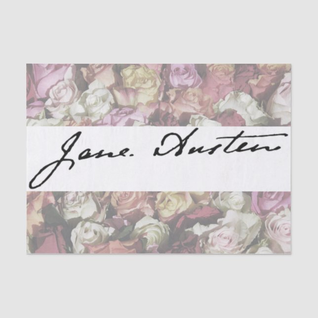 Signatur von Jane Austen Seidenpapier (Vorderseite)