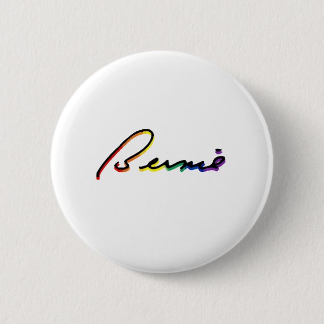 Signature Bernie Sanders Pride Rainbow - LGBT Poli Button (Vorderseite)