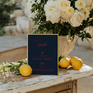 Signature Boire - Menu Mariage noir et rouge foncé