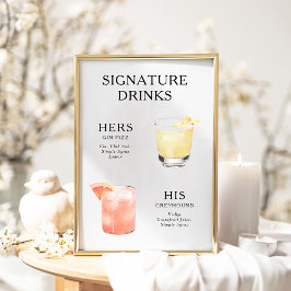 Signature Boissons Mariage Cocktail Menu Poster
