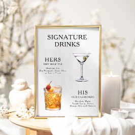 Signature Boissons Mariage Cocktail Menu Poster