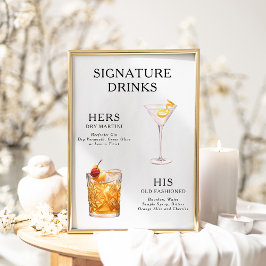 Signature Boissons Mariage Cocktail Menu Poster
