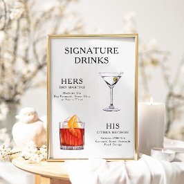 Signature Boissons Mariage Cocktail Menu Poster