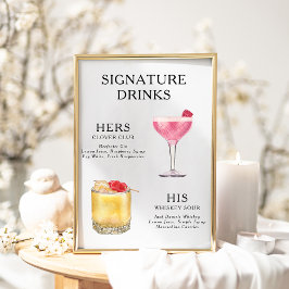 Signature Boissons Mariage Cocktail Menu Poster