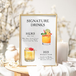 Signature Boissons Mariage Cocktail Menu Poster