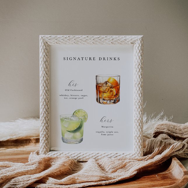 Signature Boissons Mariage Cocktail Poster (Créateur téléchargé)