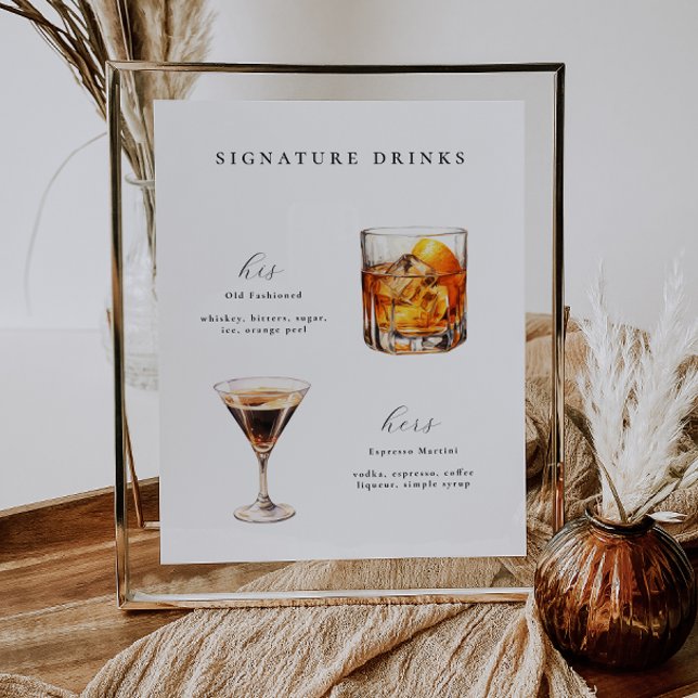 Signature Boissons Mariage Cocktails Poster (Créateur téléchargé)