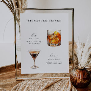 Signature Boissons Mariage Cocktails Poster