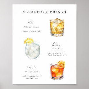 Signature Boissons Mariage Cocktails Poster
