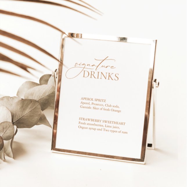 Signature Calligraphie Boissons Mariage Bar Menu S (Créateur téléchargé)