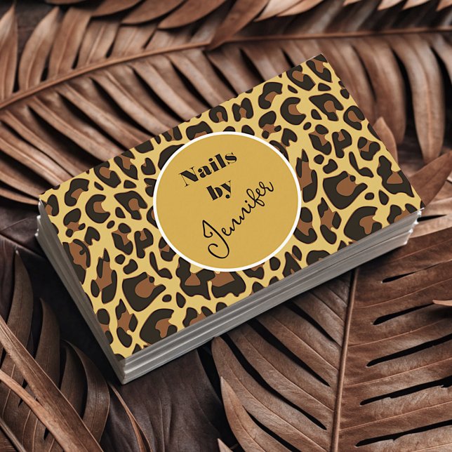 Signature Classic Leopard Print Rockabilly Muster Visitenkarte (Von Creator hochgeladen)