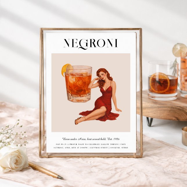 Signature Cocktail | Aries Zodiac Birthday Einladung (Von Creator hochgeladen)