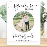 Signature Cocktail Custom Foto Wedding Drink Bar