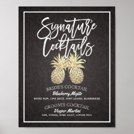 Signature Cocktail Drink Menü Hochzeitsdekor Poste Poster