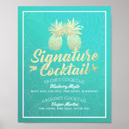 Signature Cocktail Drink Menü Hochzeitsdekor Poste Poster