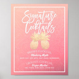 Signature Cocktail Drink Menü Hochzeitsdekor Poste Poster