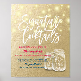 Signature Cocktail Drink Menü Hochzeitsdekor Signa Poster