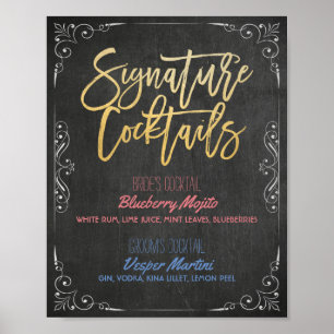 Signature Cocktail Drink Menü Hochzeitsdekor Signa Poster