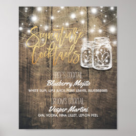 Signature Cocktail Drink Menü Hochzeitsdekor Signa Poster