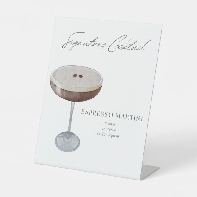 Signature Cocktail Espresso Martini Sockelschild (Vorderseite)