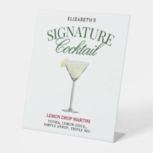 Signature Cocktail Grün & Rot Klasse Sockelschild