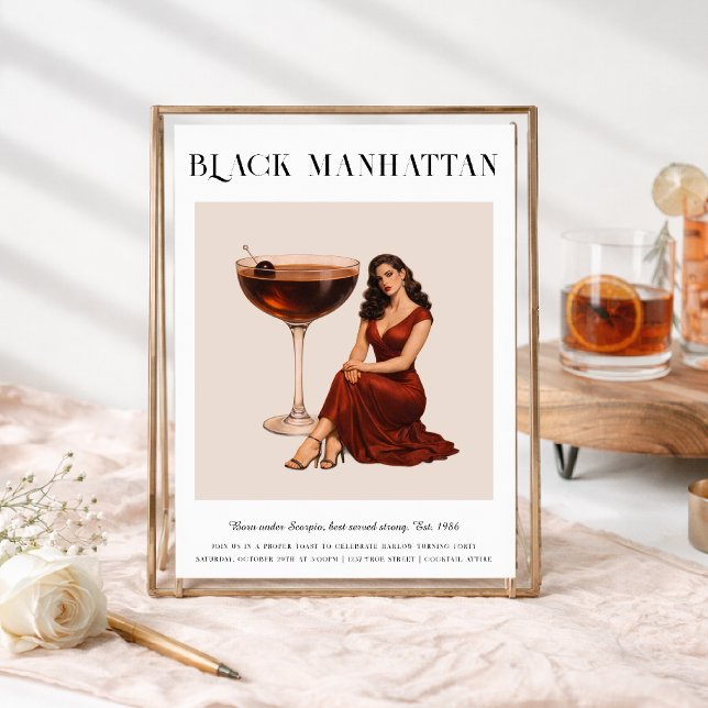 Signature Cocktail | Scorpio Zodiac Birthday Einladung (Von Creator hochgeladen)