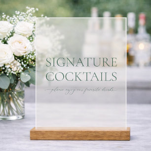 Signature-Cocktails-Acrylsignatur für die Hochzeit Acrylschild