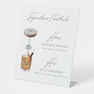 Signature Cocktails Espresso Martini & Alte Mode Sockelschild