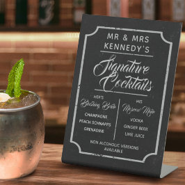 Signature Cocktails Halbpension Hochzeitsgetränke Sockelschild