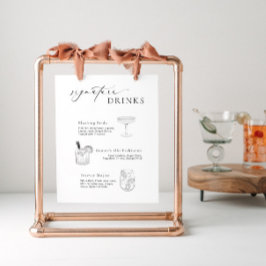 Signature Cocktails Signieren mit Drink Illustrati Poster