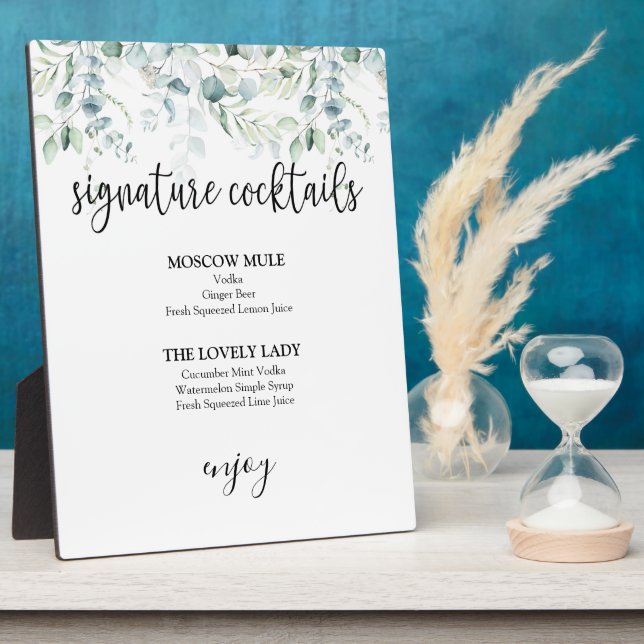 Signature Cocktails Zeichen - Eukalyptus Fotoplatte (Seite)