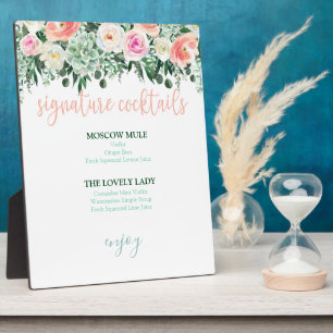 Signature Cocktails Zeichen - Succules Hochzeit Fotoplatte