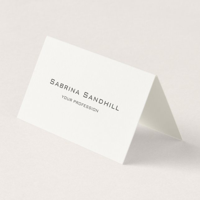 Signature Cream Elegant Schlicht Einfach Minimalis Visitenkarten (Vorderseite)