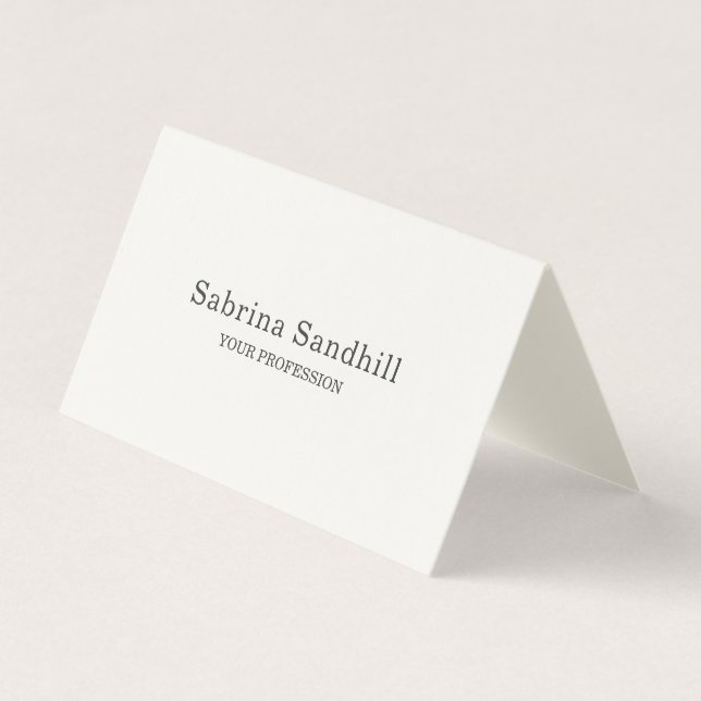 Signature Cream Elegant Schlicht Einfach Minimalis Visitenkarten (Vorderseite)