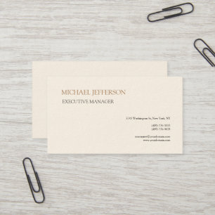 Signature Cream Modernes Elegantes Einfaches Visitenkarte