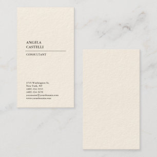 Signature Cream Trendy Moderne Minimalistisch Schl Visitenkarte