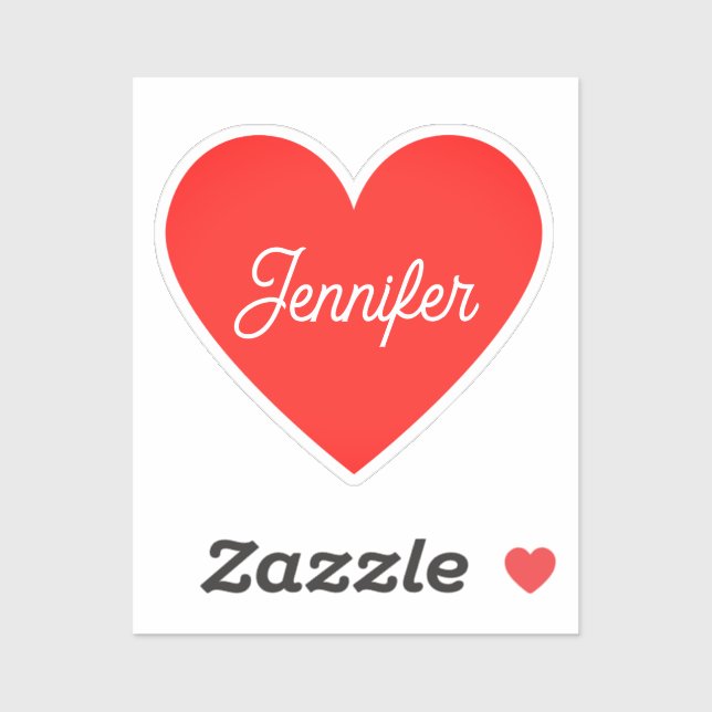 Signature-Curriculum-Skript für helles Rotes Herz Aufkleber (Blatt)