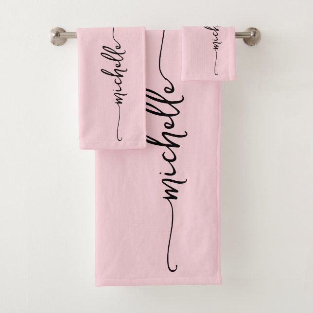 Signature de nom de monogramme rose pâle élégant (En situation)