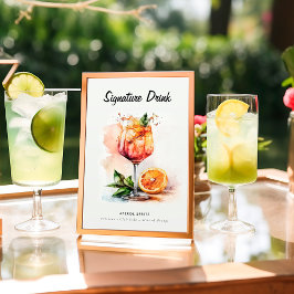 Signature Drink Aperol Spritz Brautparty Poster